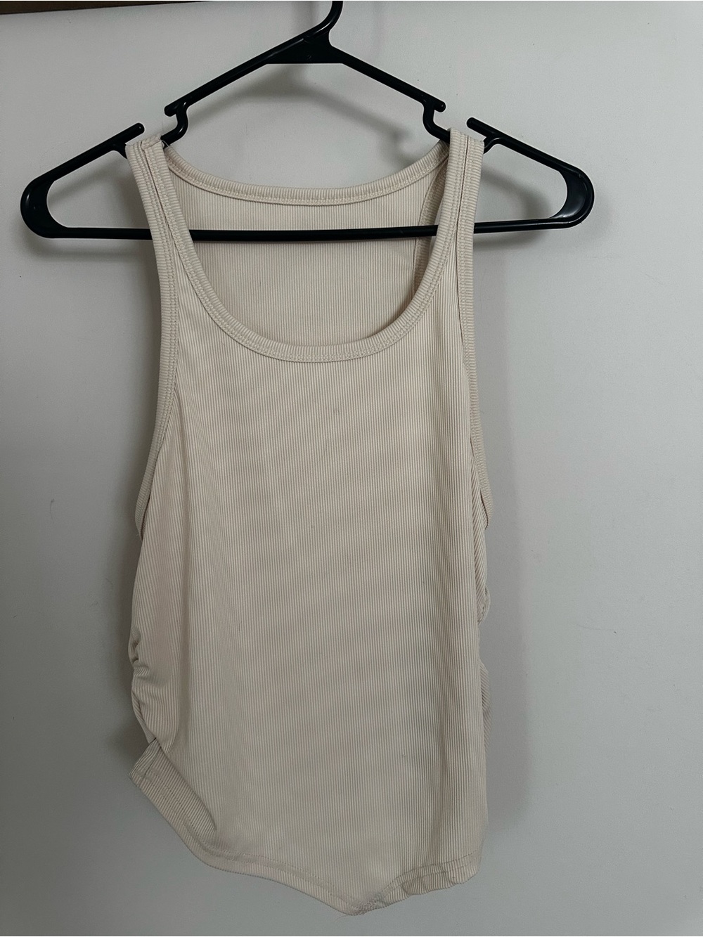 SHEIN Ribbed Scoop Neck Tank Top - Cream